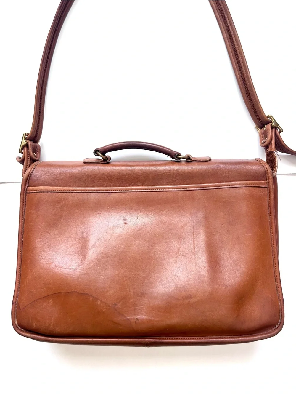 Vintage 1990s Coach Metropolitan Messenger Briefcase Bag  #5180 British Tan